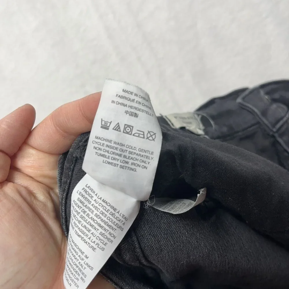 Madewell 9” Highrise Skinny Women’s Size 31‎ Raw Hem Button Fly Black Grunge - Picture 8 of 11